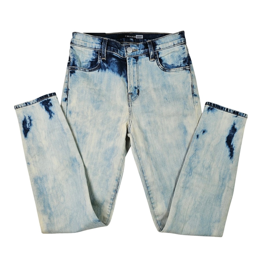 J Brand Alana High Rise Crop Skinny Ankle Jeans Acid Wash Bleached Denim 25 NWT